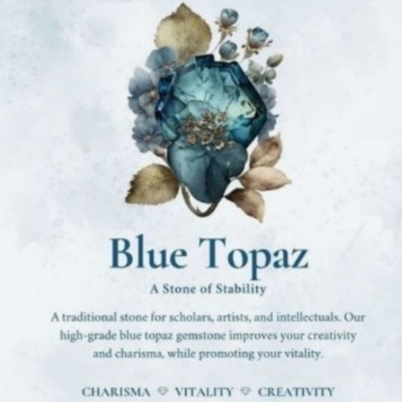 Mexican Laguna Lace Agate, Blue Topaz 925 Sterling Silver Pendant Necklace - Picture 3 of 5